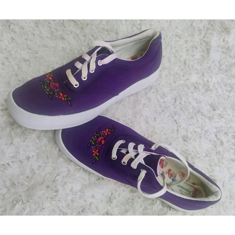 Vintage Grasshoppers by Keds Red Hat Society Purple Canvas Sneakers Women's 9M